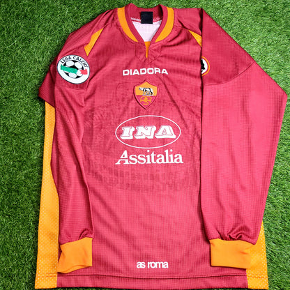 Totti As Roma Diadora 1997 1998 Long Sleeve Home KARDASHIAN Soccer Jersey Shirt M