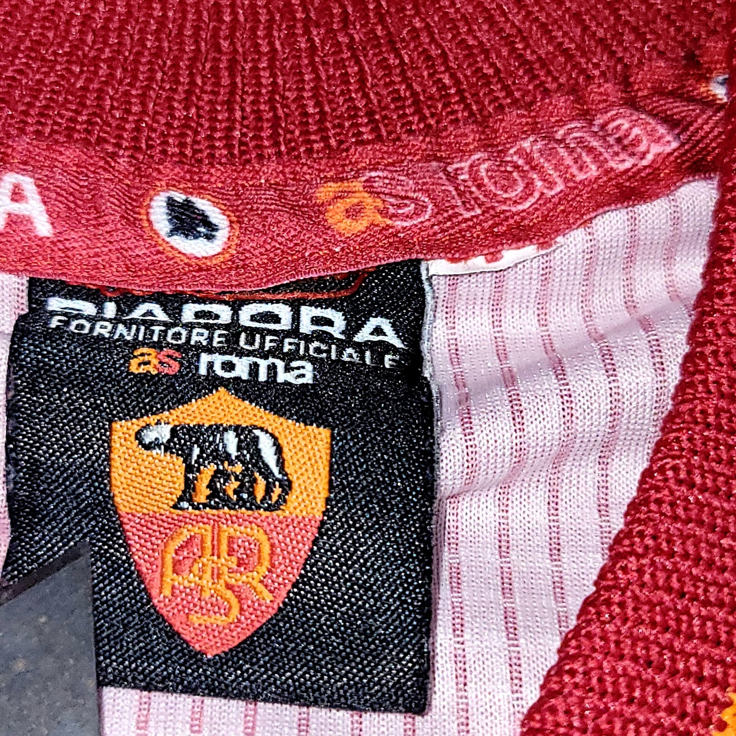 Totti As Roma Diadora 1997 1998 Long Sleeve Home KARDASHIAN Soccer Jersey Shirt M
