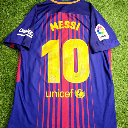 Messi Barcelona Aeroswift 2017 2018 Home PLAYER ISSUE Soccer Jersey Shirt L SKU# 847190-457