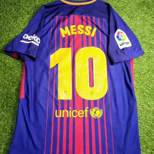 Messi Barcelona Aeroswift 2017 2018 Home PLAYER ISSUE Soccer Jersey Shirt L SKU# 847190-457
