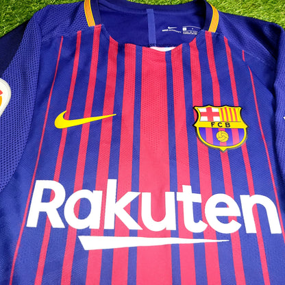 Messi Barcelona Aeroswift 2017 2018 Home PLAYER ISSUE Soccer Jersey Shirt L SKU# 847190-457