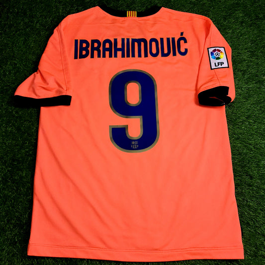 Ibrahimovic Barcelona DEBUT SEASON 2009 2010 Soccer Away Jersey Shirt L SKU# 355020-870