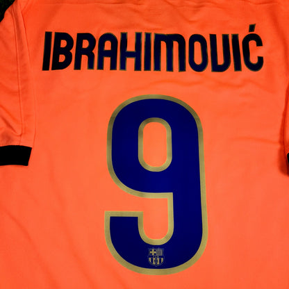 Ibrahimovic Barcelona DEBUT SEASON 2009 2010 Soccer Away Jersey Shirt L SKU# 355020-870