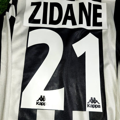 Zidane Juventus Kappa 1996 1997 Long Sleeve DEBUT Home Soccer Jersey Shirt XL