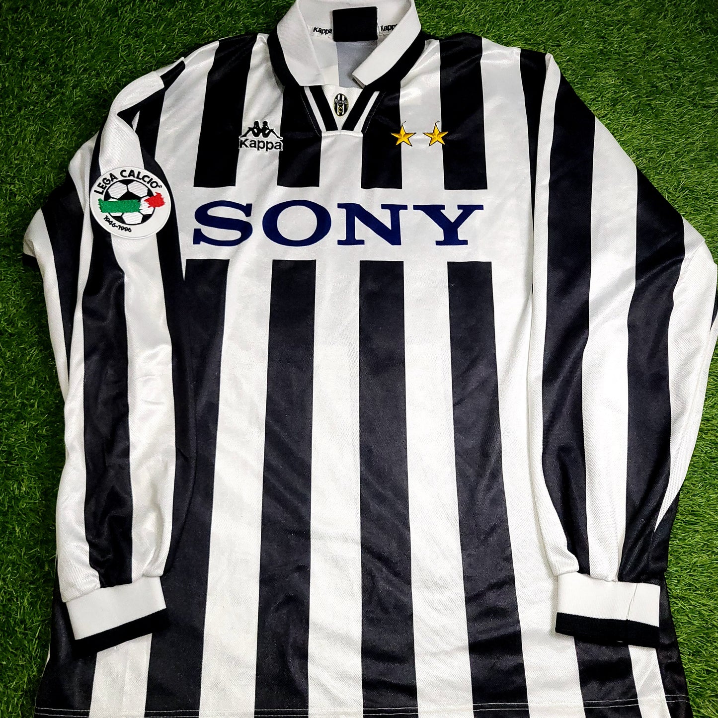 Zidane Juventus Kappa 1996 1997 Long Sleeve DEBUT Home Soccer Jersey Shirt XL
