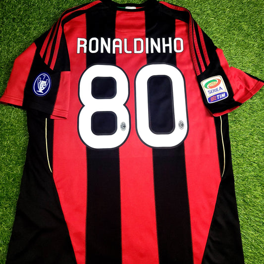 Ronaldinho AC Milan Adidas 2010 2011 Home Soccer Jersey Shirt L SKU# P96288