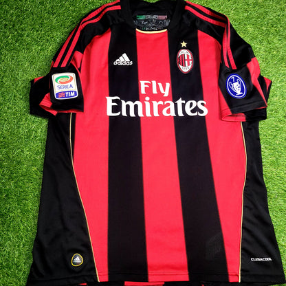 Ronaldinho AC Milan Adidas 2010 2011 Home Soccer Jersey Shirt L SKU# P96288