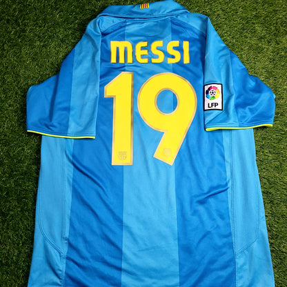 Messi Barcelona Anniversary 2007 2008 Away Soccer Jersey Shirt M SKU# 237743-414