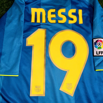 Messi Barcelona Anniversary 2007 2008 Away Soccer Jersey Shirt M SKU# 237743-414
