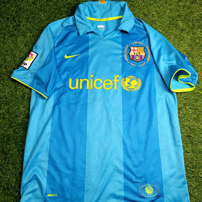 Messi Barcelona Anniversary 2007 2008 Away Soccer Jersey Shirt M SKU# 237743-414