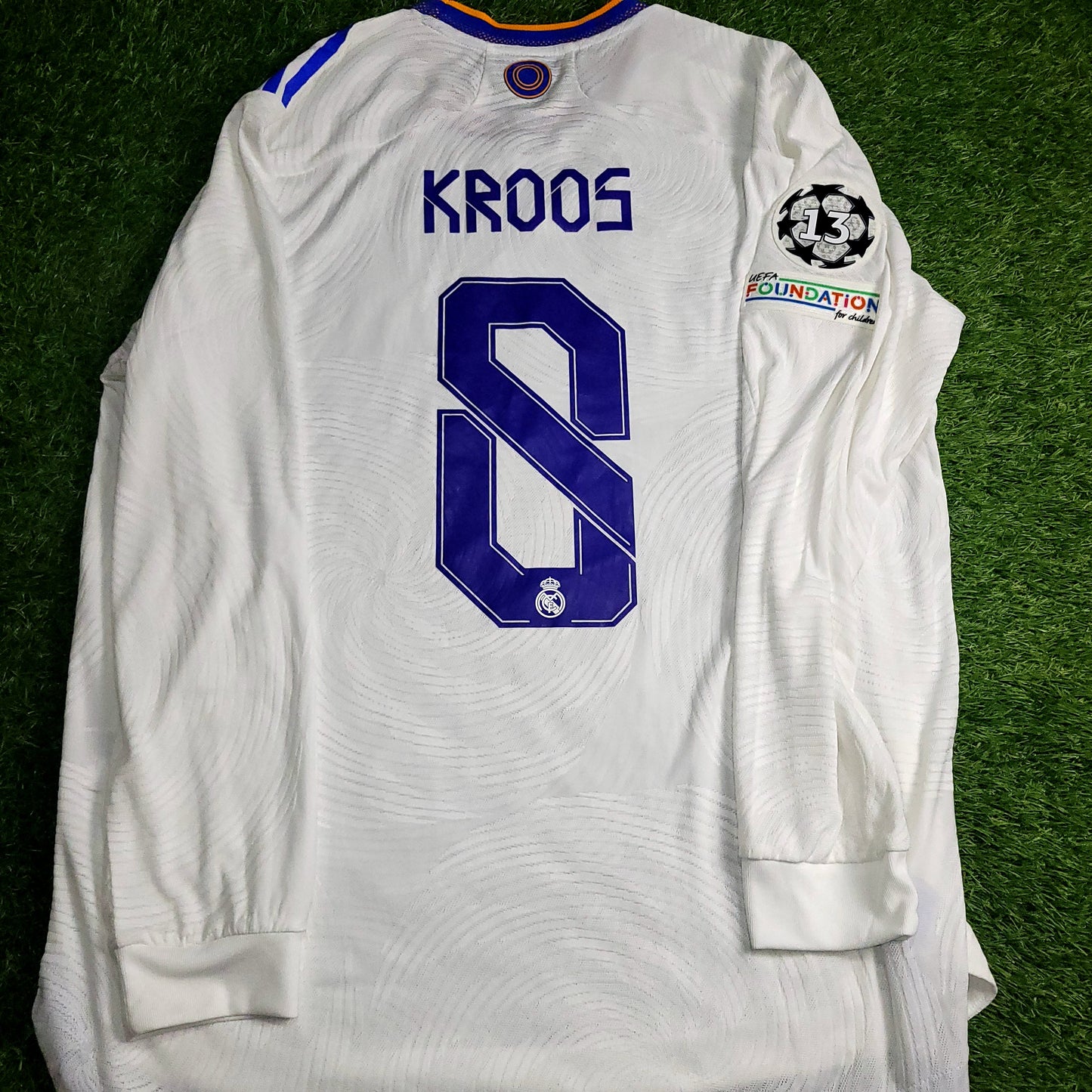 Kroos Real Madrid 2021 2022 UEFA FINAL PLAYER ISSUE Long Sleeve Soccer Jersey XL SKU# GR3995