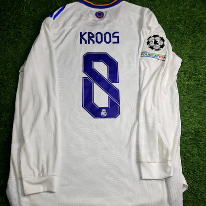Kroos Real Madrid 2021 2022 UEFA FINAL PLAYER ISSUE Long Sleeve Soccer Jersey XL SKU# GR3995