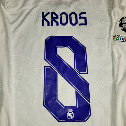 Kroos Real Madrid 2021 2022 UEFA FINAL PLAYER ISSUE Long Sleeve Soccer Jersey XL SKU# GR3995