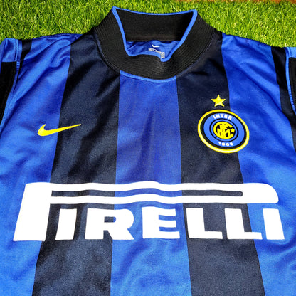Ronaldo Inter Milan 2000 2001 Home Soccer Jersey Shirt L