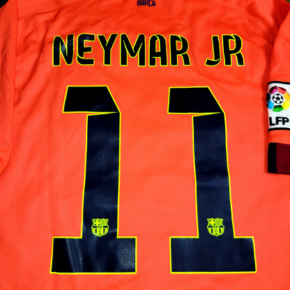Neymar Barcelona 2014 2015 TREBLE SEASON Away Soccer Jersey Shirt L SKU# 610595-672
