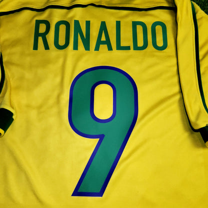 Ronaldo Brazil 1998 WORLD CUP Nike Home Soccer Jersey Shirt L