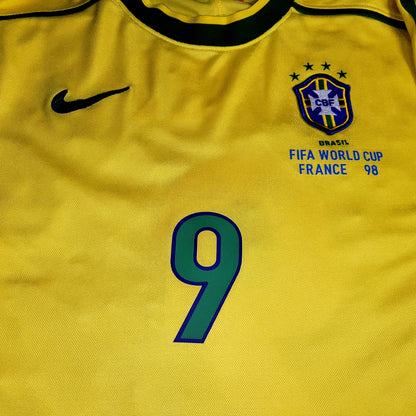 Ronaldo Brazil 1998 WORLD CUP Nike Home Soccer Jersey Shirt L