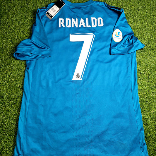 Cristiano Ronaldo Real Madrid 2017 2018 SUPERCUP PLAYER ISSUE Third Soccer Jersey Shirt BNWT XL SKU# AZ8061
