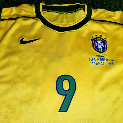 Ronaldo Brazil 1998 WORLD CUP Nike Home Soccer Jersey Shirt XL