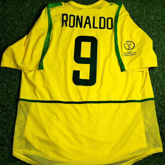 Ronaldo Brazil 2002 WORLD CUP PLAYER ISSUE Soccer Jersey Shirt XL SKU# S20901MSP 182264