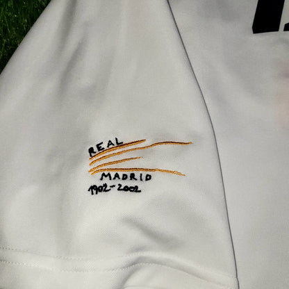 Zidane Real Madrid DEBUT CENTENARY SEASON 2001 2002 Home Soccer Jersey Shirt L SKU# 156653 ASR001