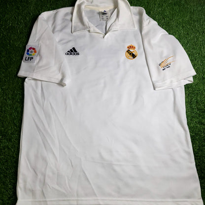 Zidane Real Madrid DEBUT CENTENARY SEASON 2001 2002 Home Soccer Jersey Shirt L SKU# 156653 ASR001