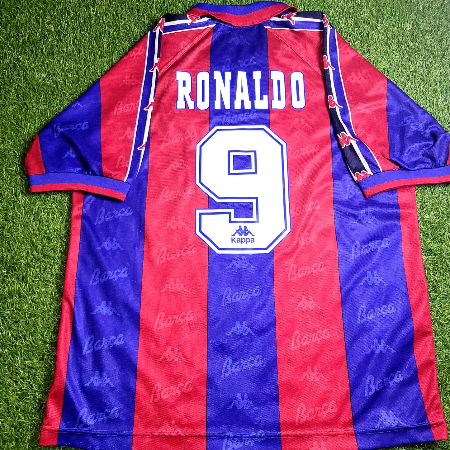 Ronaldo Kappa Barcelona 1996 1997 Home Soccer Jersey Shirt L