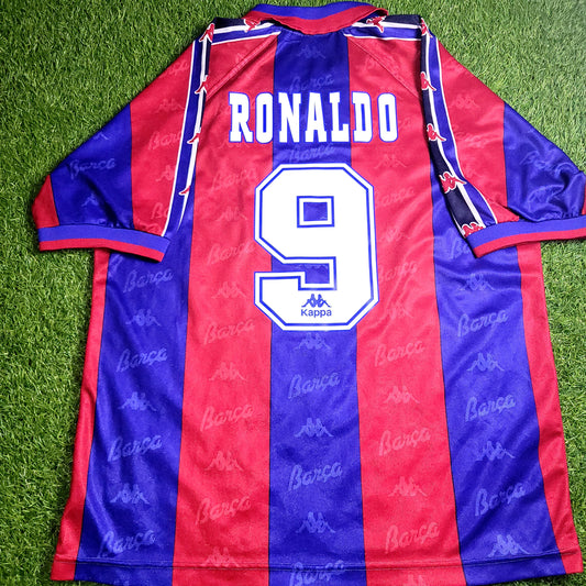 Ronaldo Kappa Barcelona 1996 1997 Home Soccer Jersey Shirt L