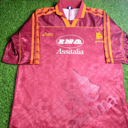Totti As Roma Asics 1995 1996 Soccer Jersey Shirt XL