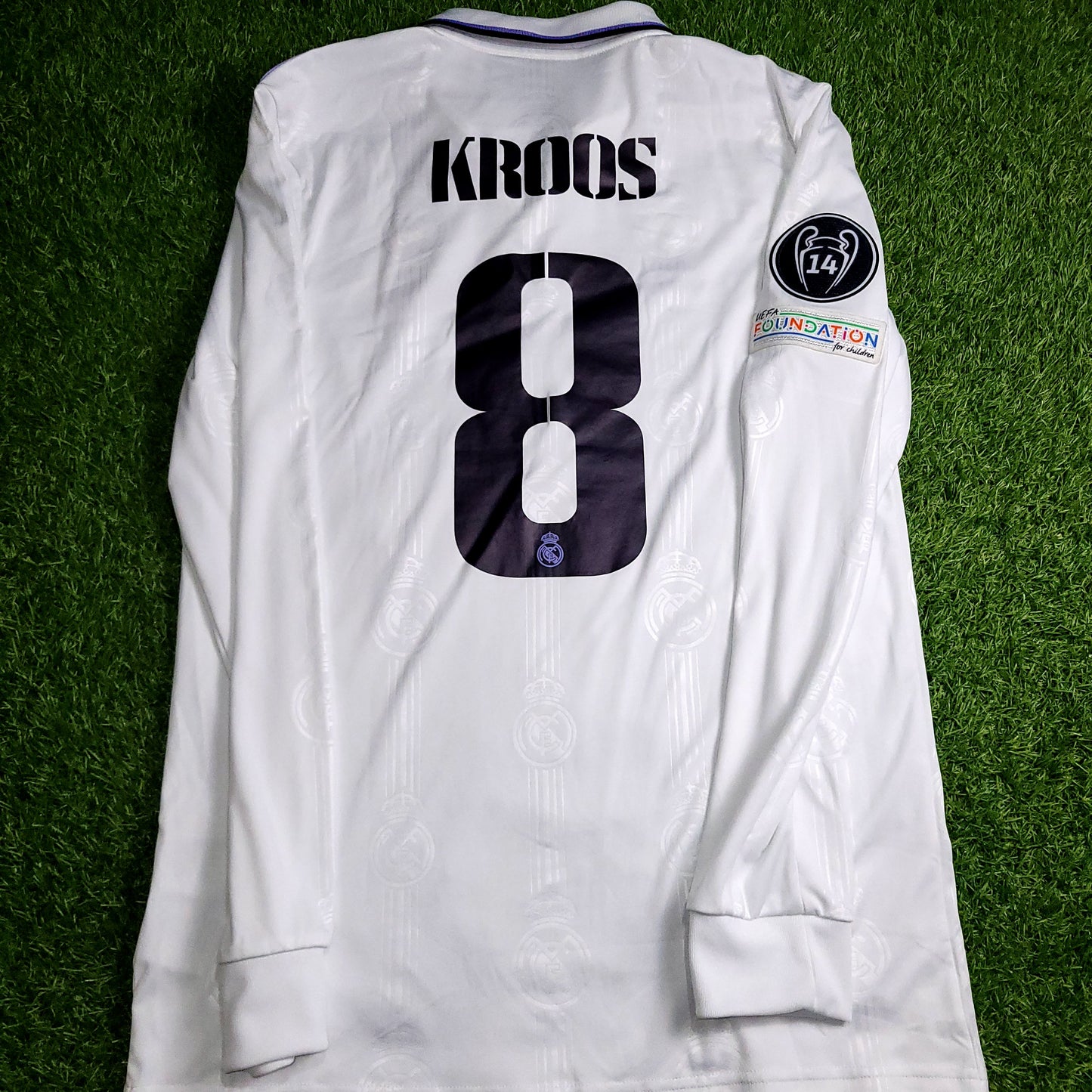 Kroos Real Madrid 2022 2023 UEFA Long Sleeve Soccer Jersey Shirt M SKU# HA2666