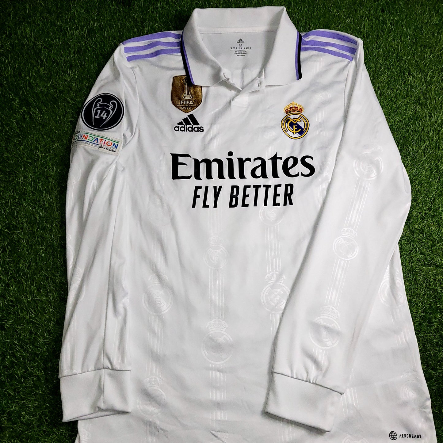 Kroos Real Madrid 2022 2023 UEFA Long Sleeve Soccer Jersey Shirt M SKU# HA2666