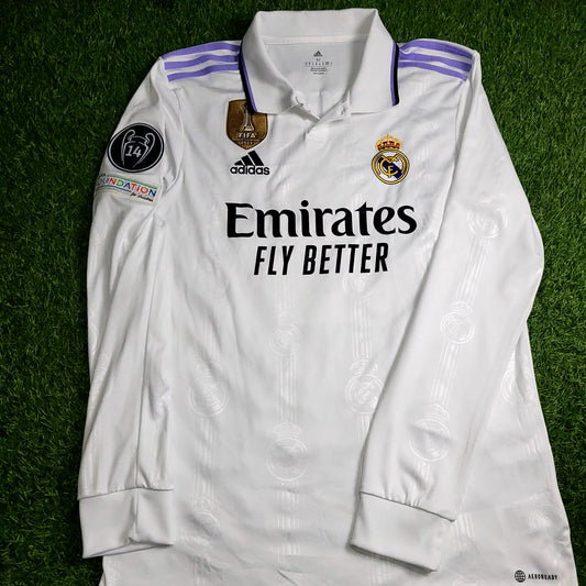 Kroos Real Madrid 2022 2023 UEFA Long Sleeve Soccer Jersey Shirt M SKU# HA2666