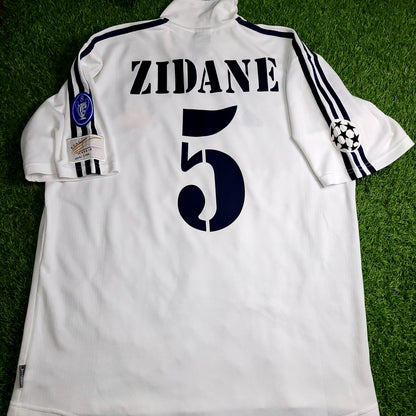 Zidane Real Madrid Centenary 2001 2002 UEFA Soccer Jersey Shirt L SKU# 134748 ASR001
