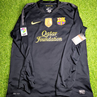 Messi Barcelona 2011 2012 Away Long Sleeve Soccer Jersey Shirt BNWT L SKU# 419881-010
