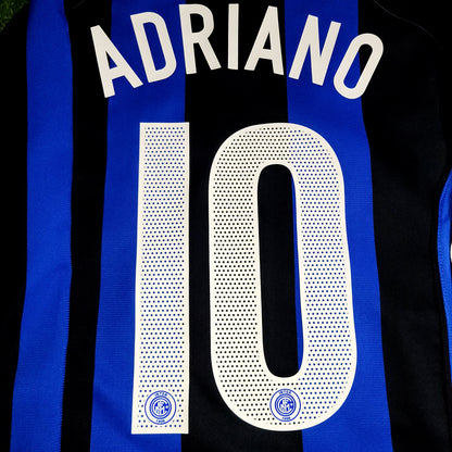 Adriano Inter Milan 2004 2005 Long Sleeve Soccer Jersey Shirt M