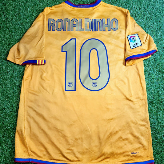 Ronaldinho Barcelona 2006 2007 Away Soccer Jersey Shirt M SKU# 146982-819