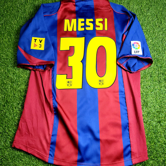 Messi Barcelona DEBUT SEASON 2004 2005 Home Soccer Jersey Shirt M SKU# 118861