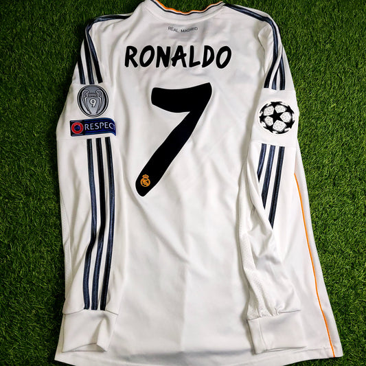 Cristiano Ronaldo Real Madrid UEFA FINAL 2013 2014 Long Sleeve Soccer Jersey Shirt L SKU# G81098