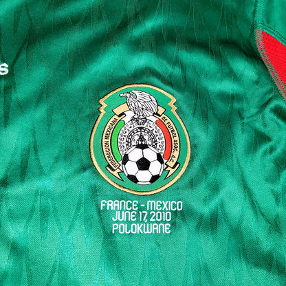 Blanco Mexico 2010 WORLD CUP Home Long Sleeve Soccer Jersey Shirt L SKU# P41409