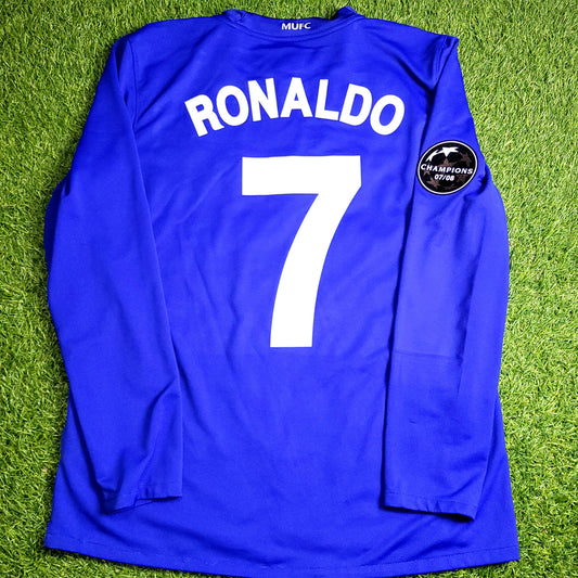 Cristiano Ronaldo Manchester United UEFA 2008 2009 Third Long Sleeve Soccer Jersey Shirt M SKU# 287616-403