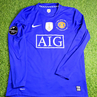 Cristiano Ronaldo Manchester United UEFA 2008 2009 Third Long Sleeve Soccer Jersey Shirt M SKU# 287616-403