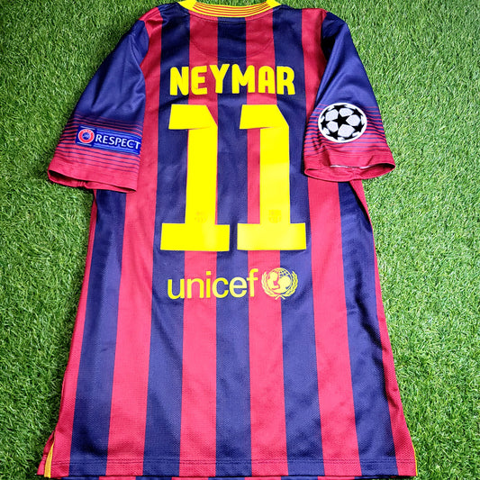 Neymar Barcelona 2013 2014 PLAYER ISSUE UEFA Soccer Jersey Shirt M SKU# 532821-412
