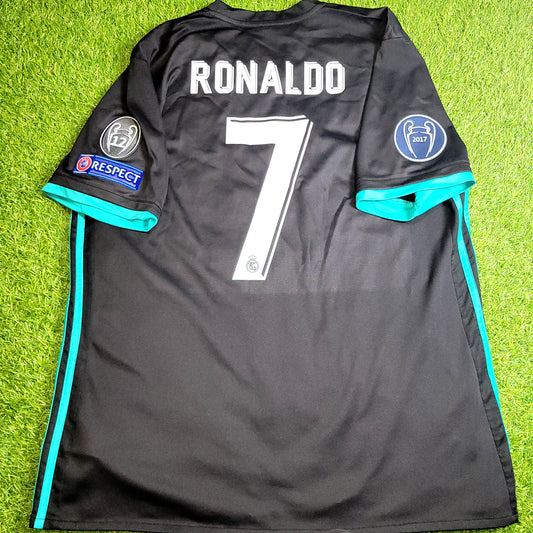 Cristiano Ronaldo Real Madrid 2017 2018 UEFA Away Soccer Jersey Shirt XL SKU# BR3543