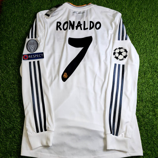 Cristiano Ronaldo Real Madrid UEFA FINAL 2013 2014 Long Sleeve Soccer Jersey Shirt BNWT L SKU# G81098
