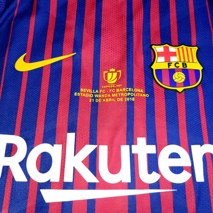 Messi Barcelona 2017 2018 Home PLAYER ISSUE COPA DEL REY FINAL Soccer Jersey Shirt BNWT L SKU# 847190-457