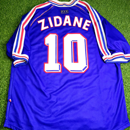 Zidane France 1998 WORLD CUP FINAL Home Soccer Jersey Shirt XL
