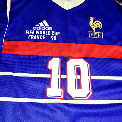 Zidane France 1998 WORLD CUP FINAL Home Soccer Jersey Shirt XL