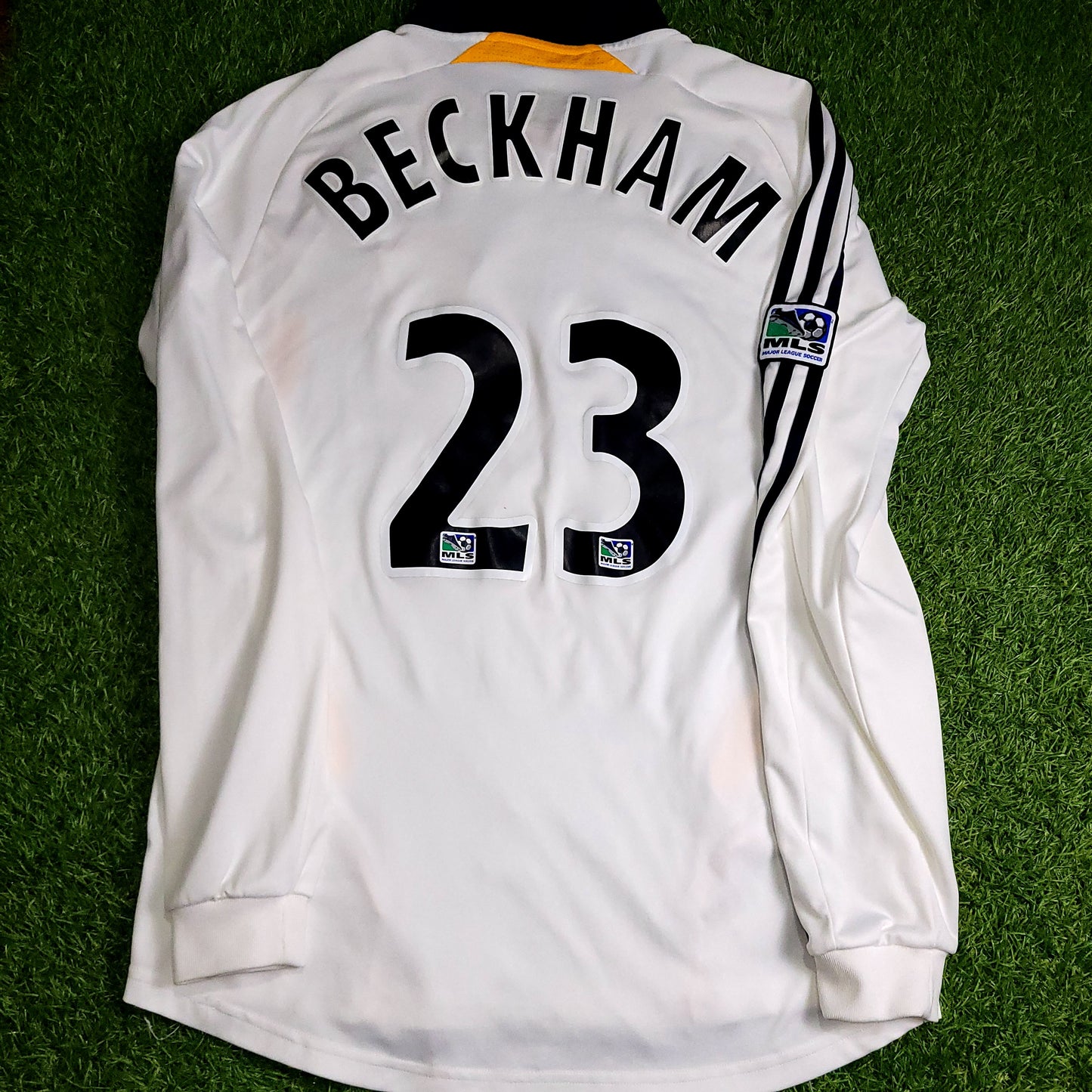 Beckham LA Galaxy DEBUT Player Issue Long Sleeve 2007 2008 Soccer Jersey Shirt M SKU# 222968