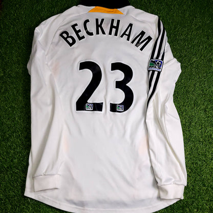Beckham LA Galaxy DEBUT Player Issue Long Sleeve 2007 2008 Soccer Jersey Shirt M SKU# 222968
