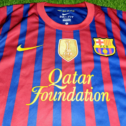 Messi Barcelona 2011 2012 Long Sleeve Soccer Jersey Shirt L SKU# 419878-486